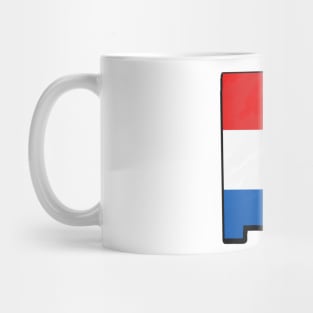 Red, White, and Blue New Mexico Outline Mug